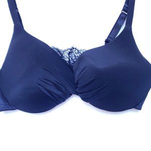 44D Bra Amoureuse Black Lace Cami Bra Underwire Twist Front EXC COND Full Figure